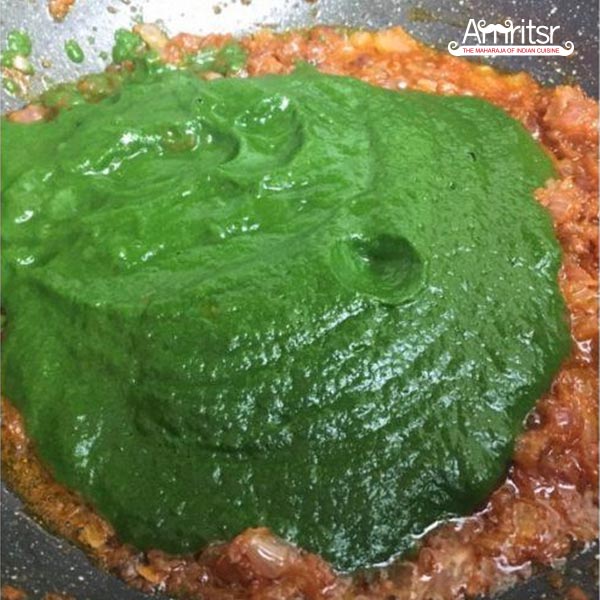 Add palak puree and cook well
